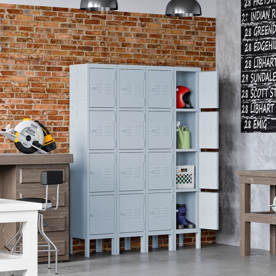 Four door single metal locker